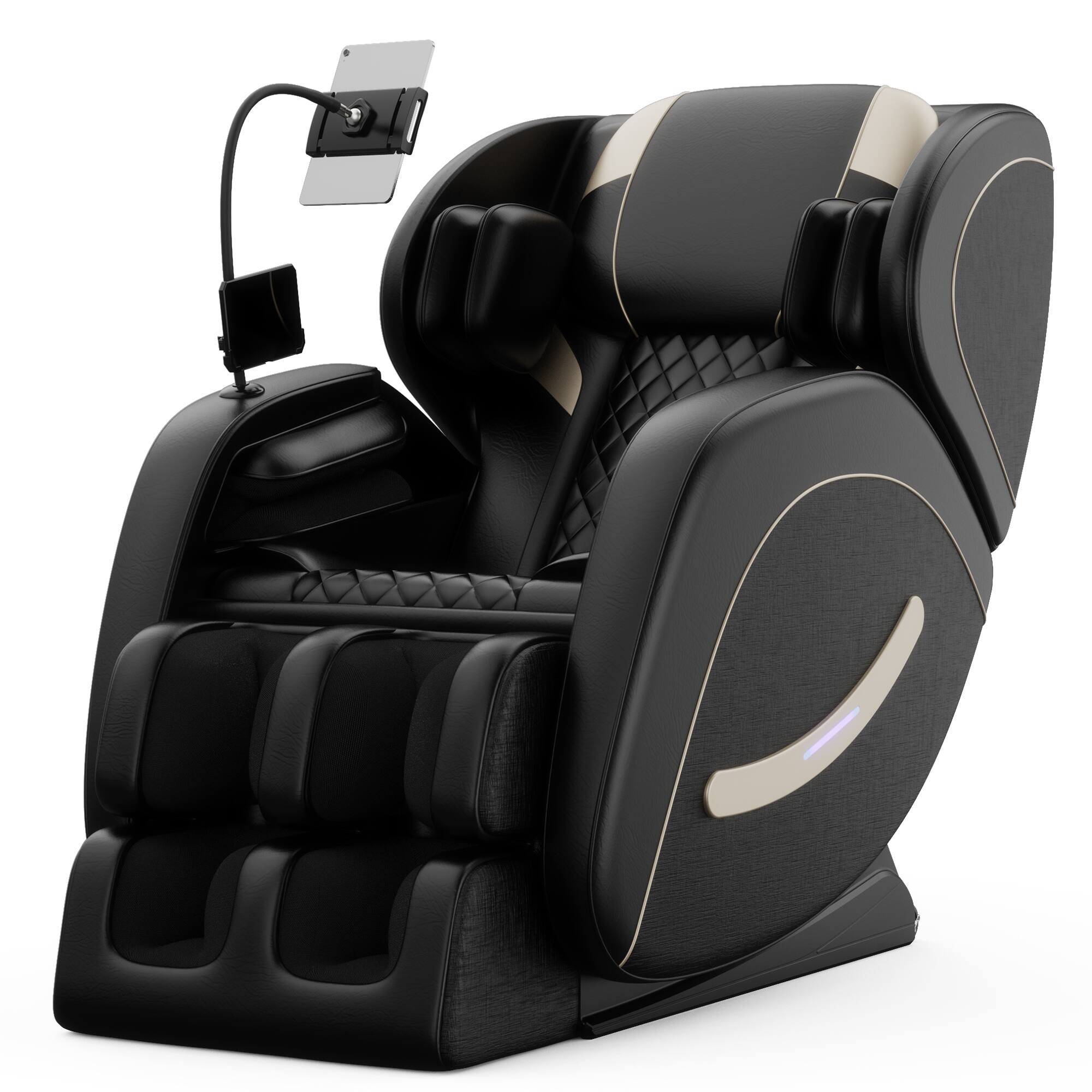 Left. ZACHVO - Zero-Gravity Full-Body Massage Chair - Black.