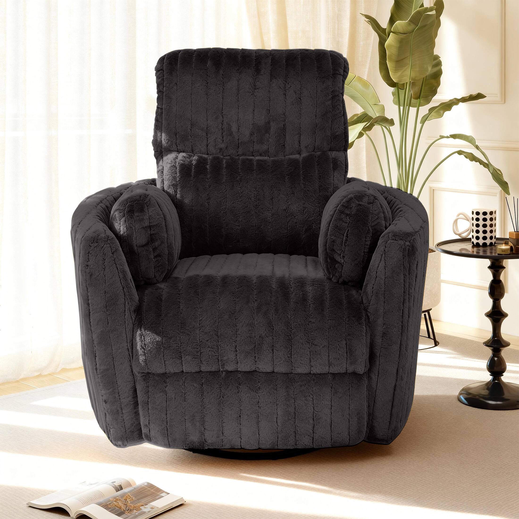 Angle. Aukfa - Swivel Rocking Glider Power Recliner Chair with 24" Wide Seat & Type-C & USB Ports - Black.