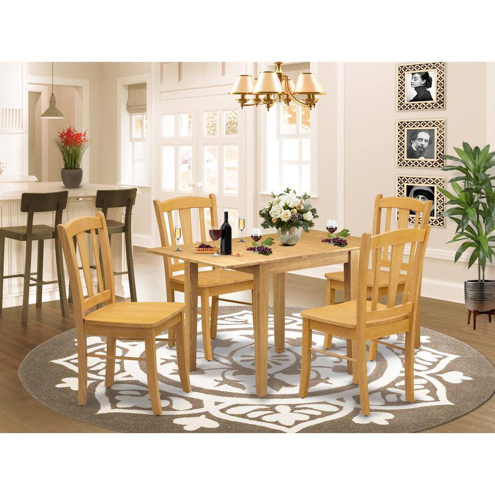 Angle. East West Furniture - Dining Room Set Oak - Brown.