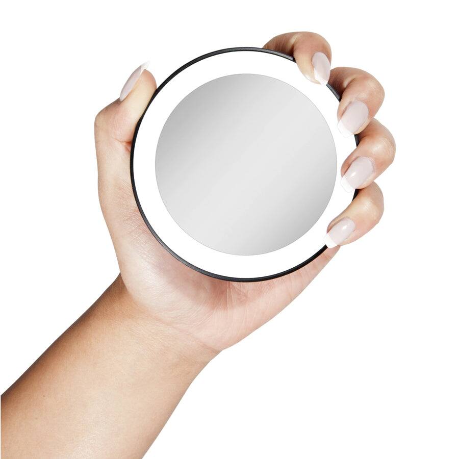 Back. Zadro - LED Lighted Compact Mirror with 10X Magnification & Suction Cups - White.