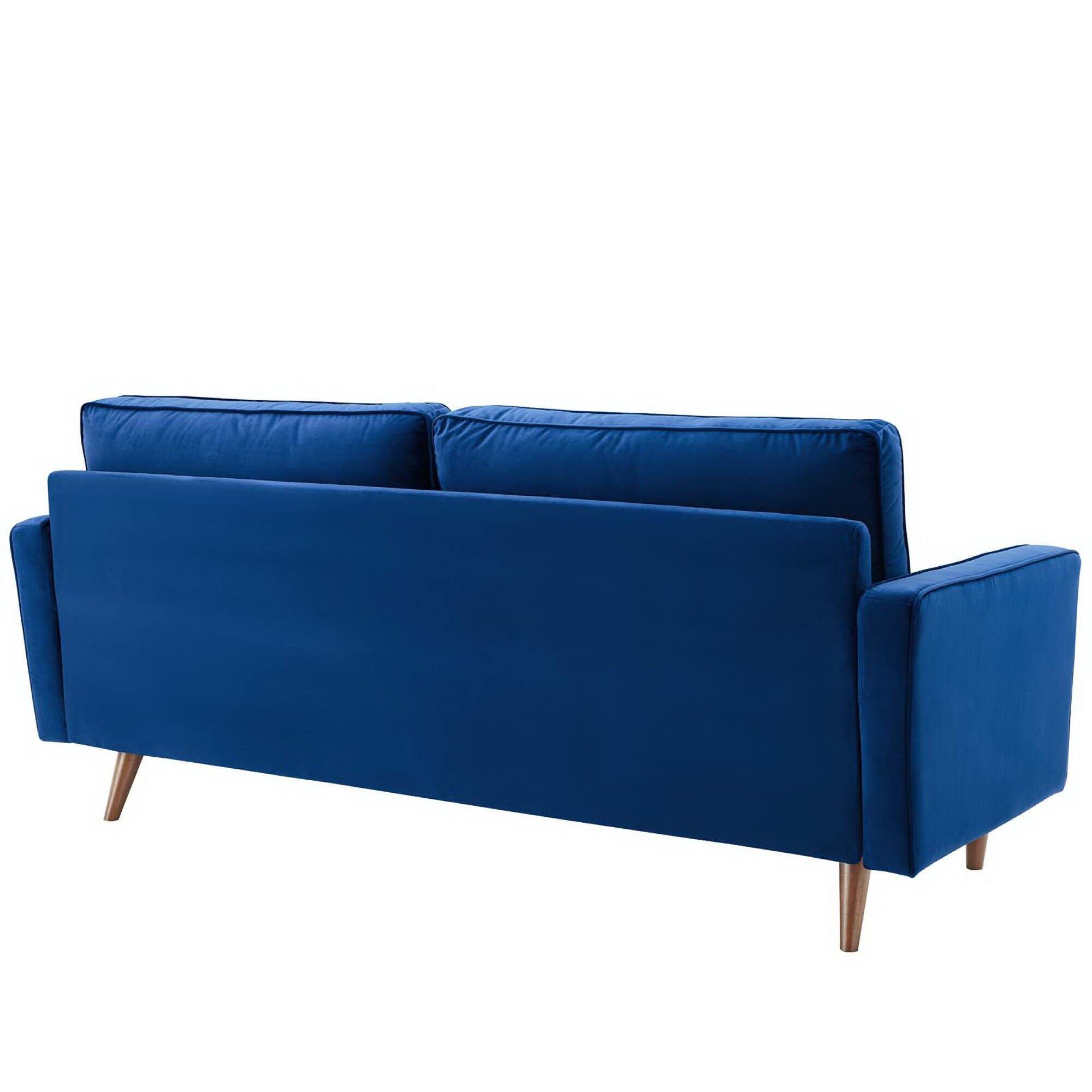 Alt View 3. Modway - Valour Performance Velvet Sofa by Modway - Blue.