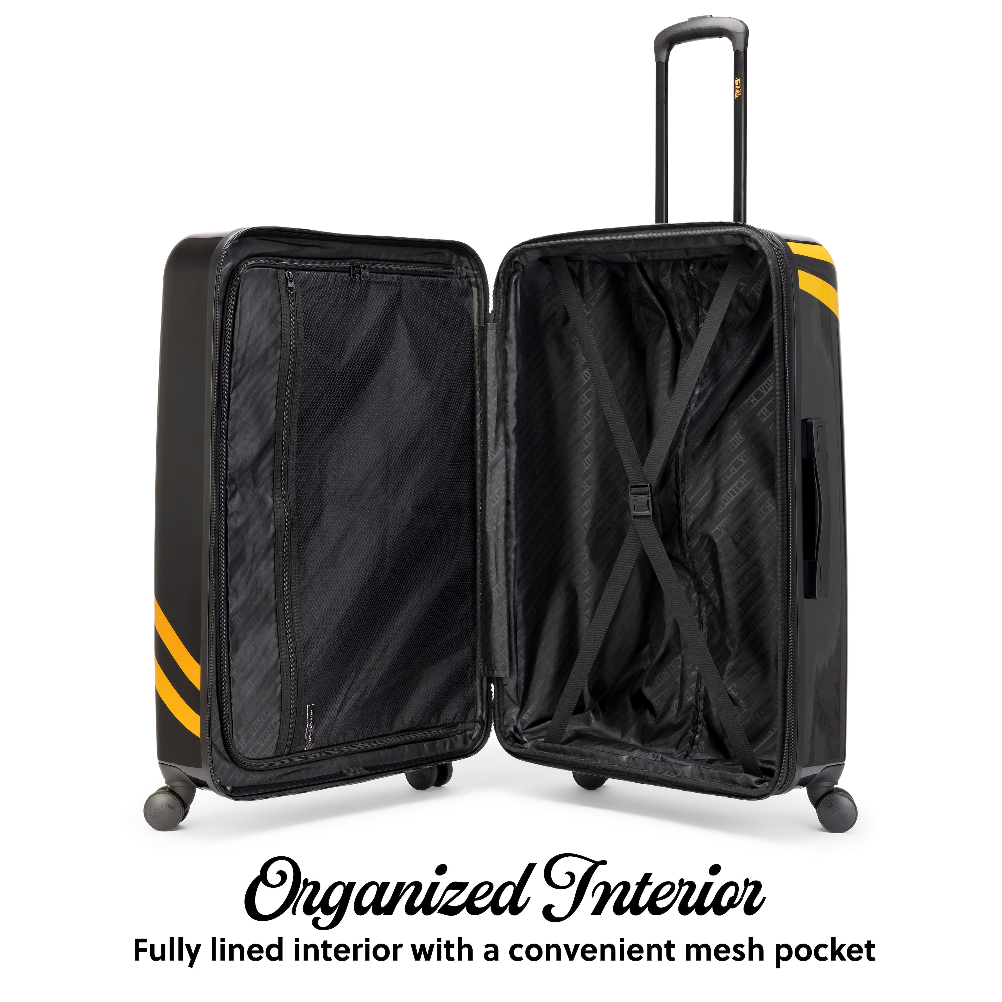 Von Dutch 3 Piece Expandable Hardside Spinner Luggage Set Rolling