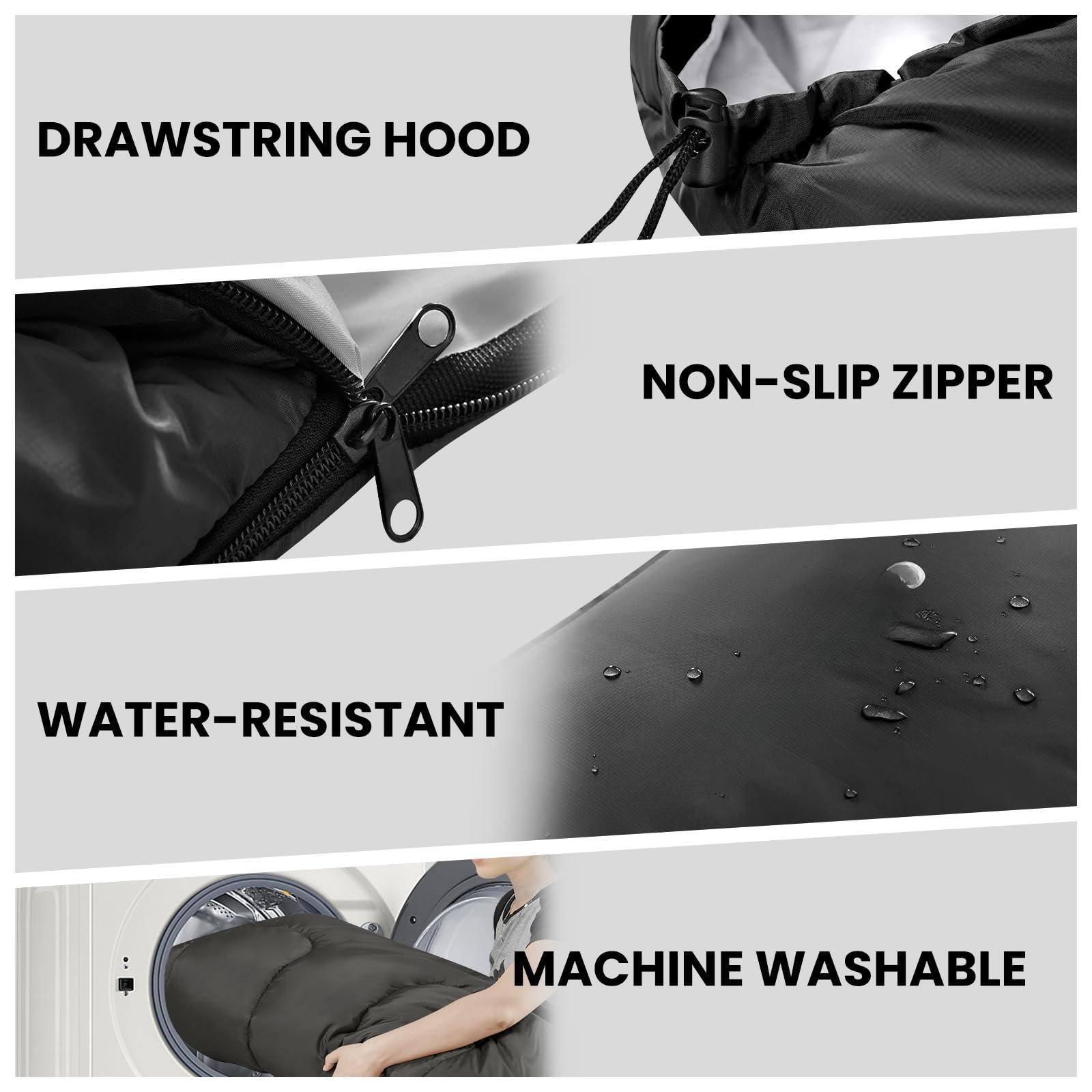 - DRAWSTRING HOOD
- NON-SLIP ZIPPER
- WATER-RESISTANT
- MACHINE WASHABLE