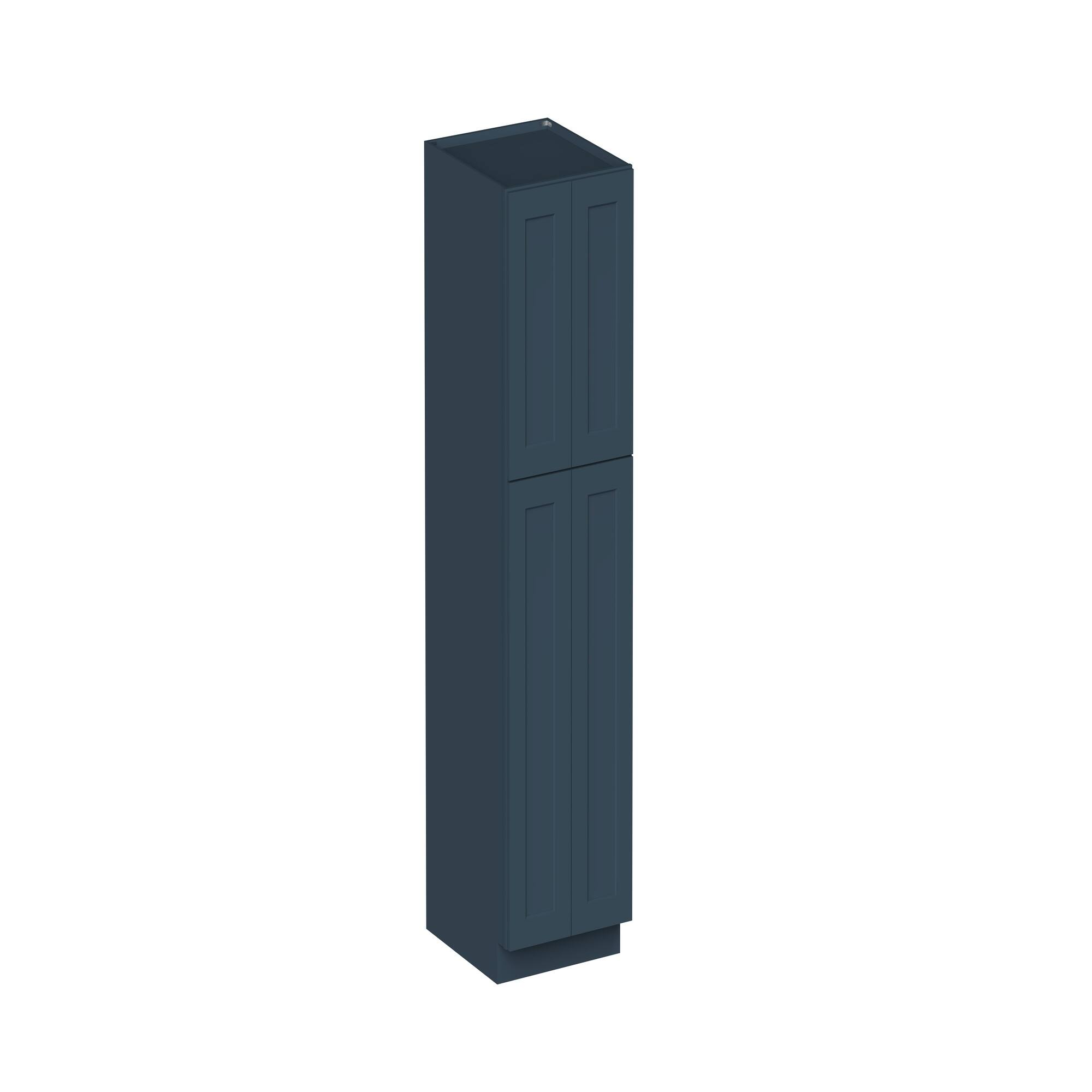 Angle. Boyel Living - 24-in W x 84-in H x 27-in D Shaker RTA Kitchen Pantry Tall Cabinet with Soft-Close - Charcoal Blue.