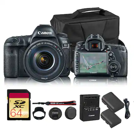 Canon EOS EF 24-105mm Lens 5D Zoom 1:4L Mark IV N IS Canon USM - Canon EOS 5D Mark IV Camera Kit with 64GB SDXC Card