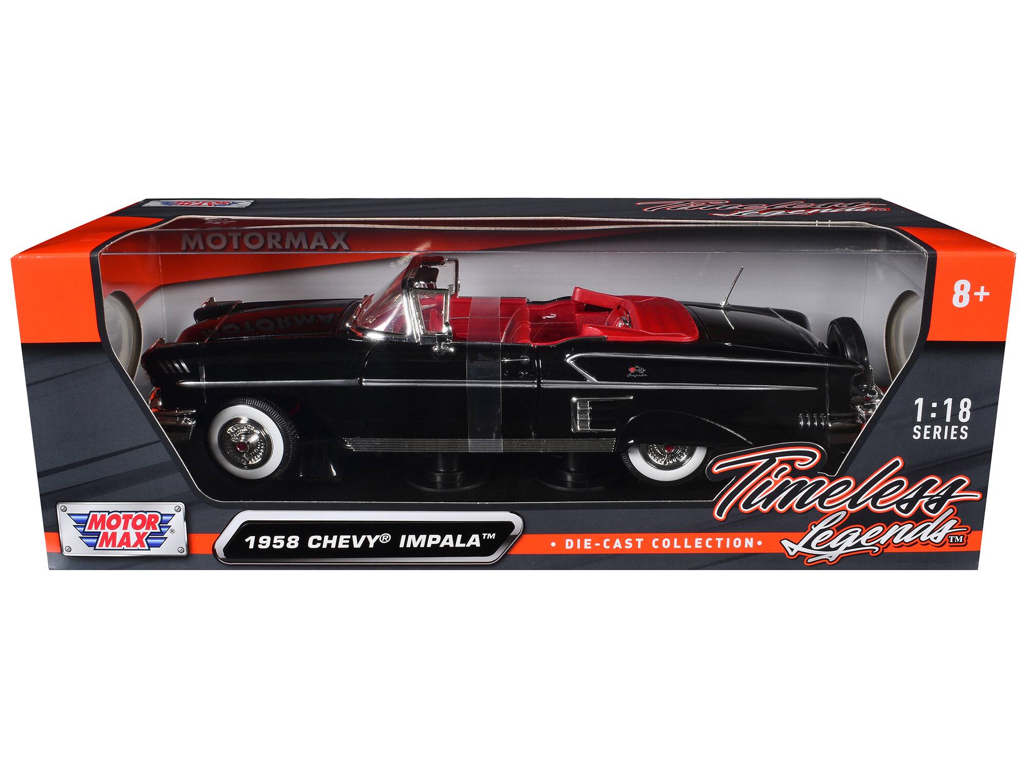 MOTORMAX  
8+ MOTOR MAX™  
1958 CHEVY IMPALA  
1:18 SERIES  
Timeless DIE-CAST COLLECTION Legends
