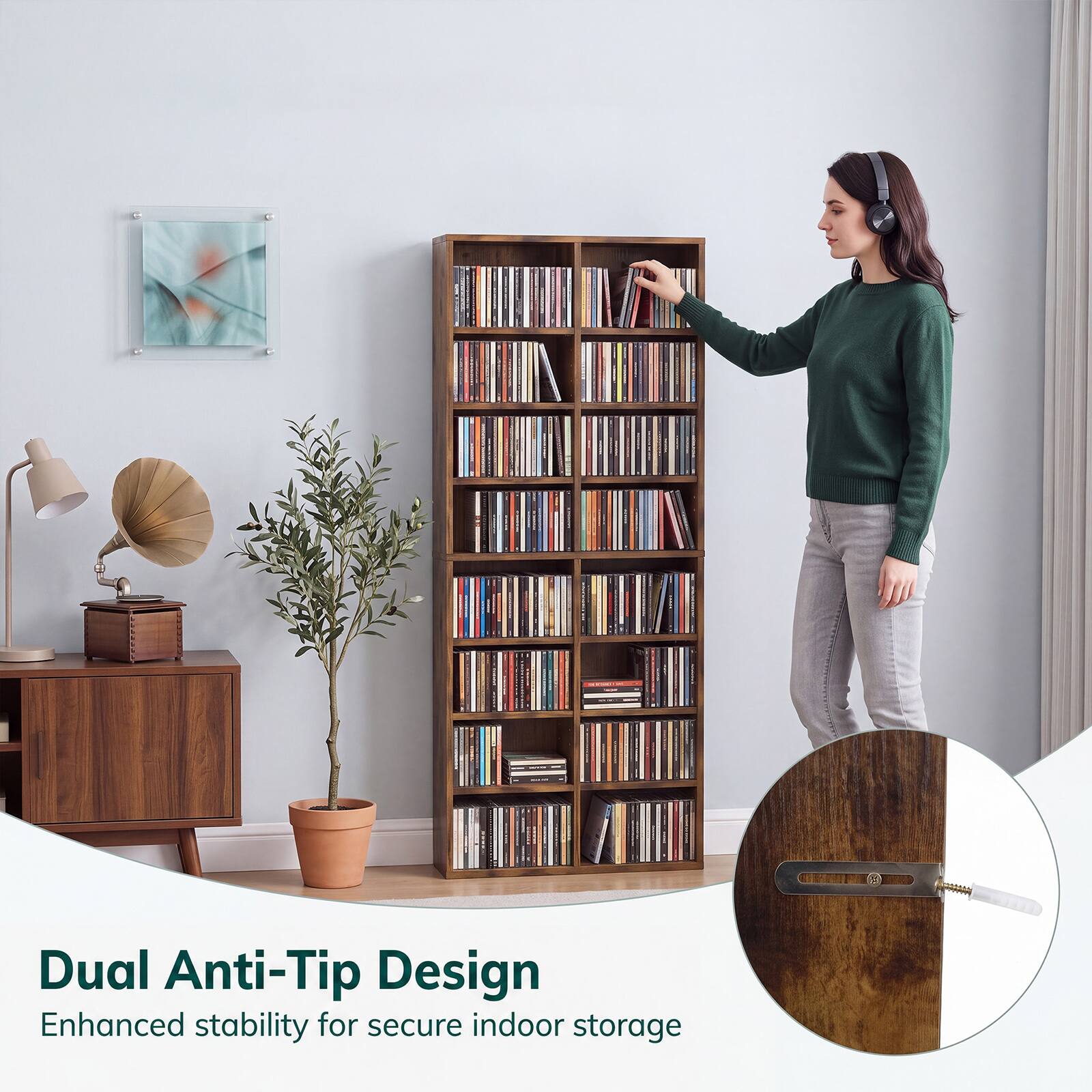Dual Anti-Tip Design  
Enhanced stability for secure indoor storage