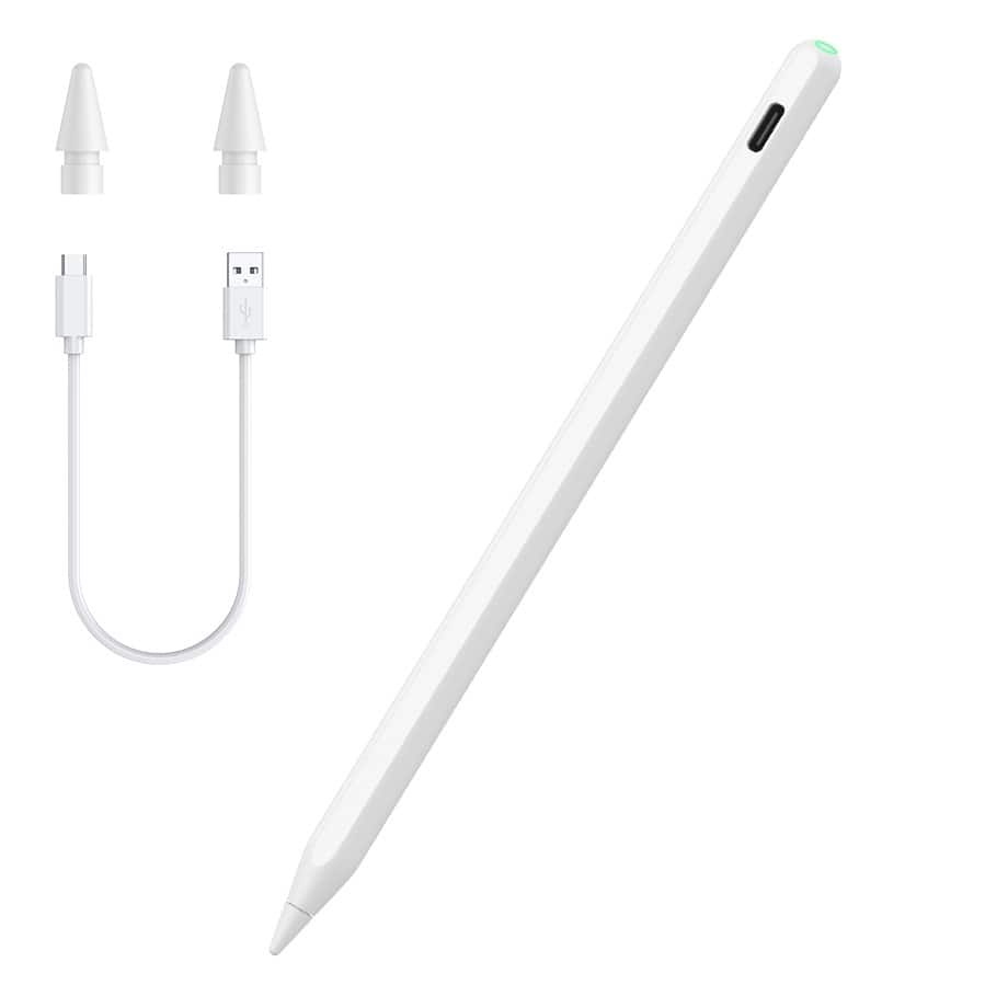 Cluzine - Stylus Pen Magnetic Charging Palm Rejection High Sensitivity Long Battery Life for iPad - White