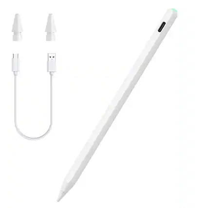 Front. Cluzine - Stylus Pen Magnetic Charging Palm Rejection High Sensitivity Long Battery Life for iPad - White.