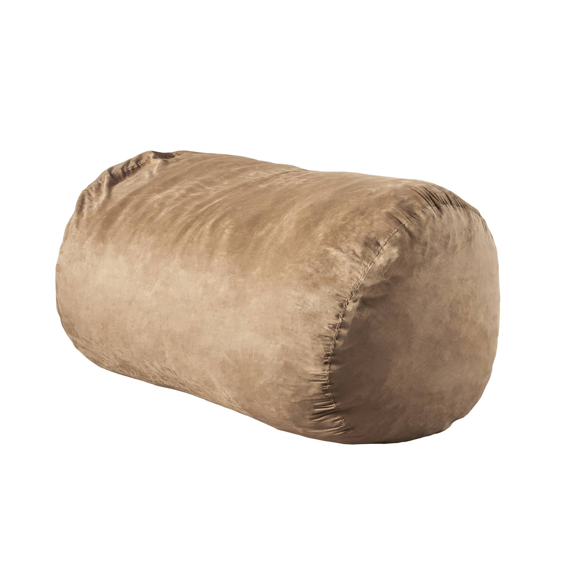 Left. GOODSILO - Premium Suede Cylindrical Bean Bag Chair for Ultimate Comfort and Style in Contemporary Living Spaces - Tuscany.