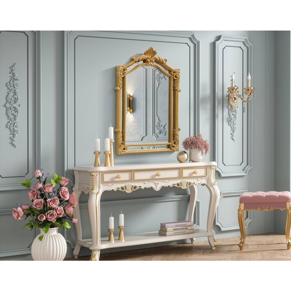 Alt View 3. Elegant Kitchen and Bath - Madeline 25.5X36 Traditional Mirror In Gold Leaf - Gold Leaf.