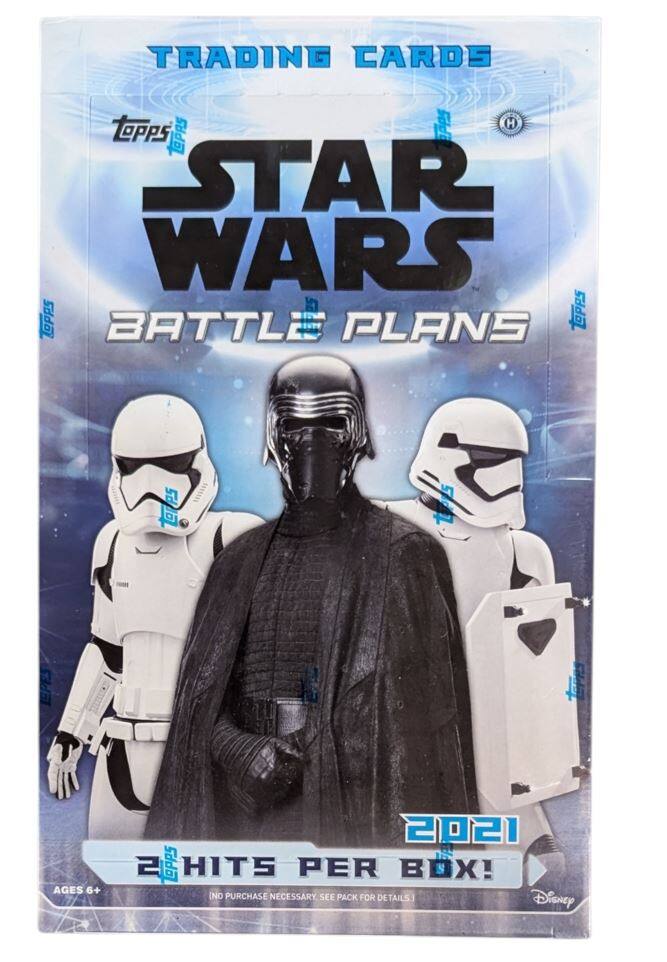 TRADING CARDS  
TOPPS  
STAR WARS  
BATTLE PLANS  
2021  
2 HITS PER BOX!  
AGES 6+  
NO PURCHASE NECESSARY. SEE PACK FOR DETAILS.  
Disney