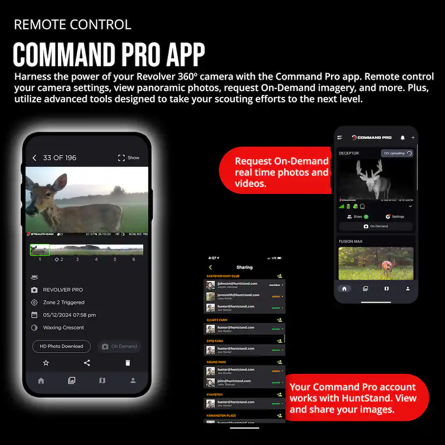 Command Pro 360 Stealth Cam Revolver 40MP Pro 360 Degree Cellular Trail Camera with ...