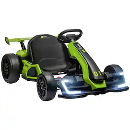 Ropilly - 24V Electric Go Kart Kids Drifting Car 7.5 MPH Green