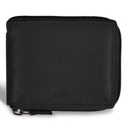 Champs - Onyx Collection Leather Zip Around Wallet - Black