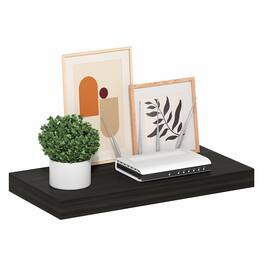 Furinno - TANNA Floating Shelves for Wall, Thick Shelf 12 x 24 Wall Shelf, Wall Mounted Floating Shelf with Invisible Brackets - Tobacco Oak
