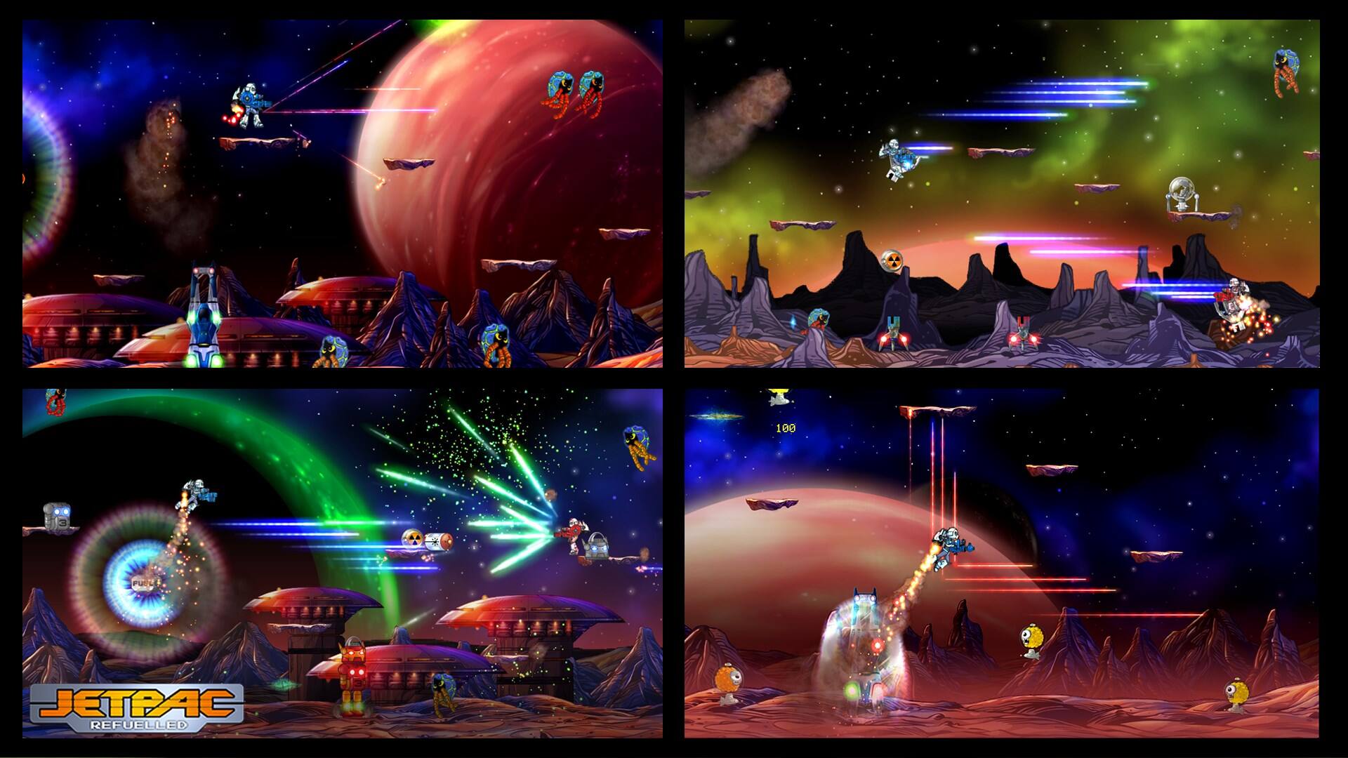 The text on the image is "100 Jetpac Refueled".