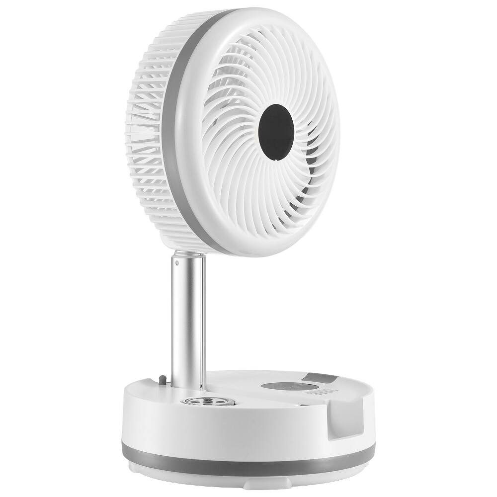 Left. Loheer - Loheer 10 Inch Portable Foldable Rechargeable Oscillating Fan, 9 Speed Battery Operated Quiet Desk Pedestal Fan Remote.