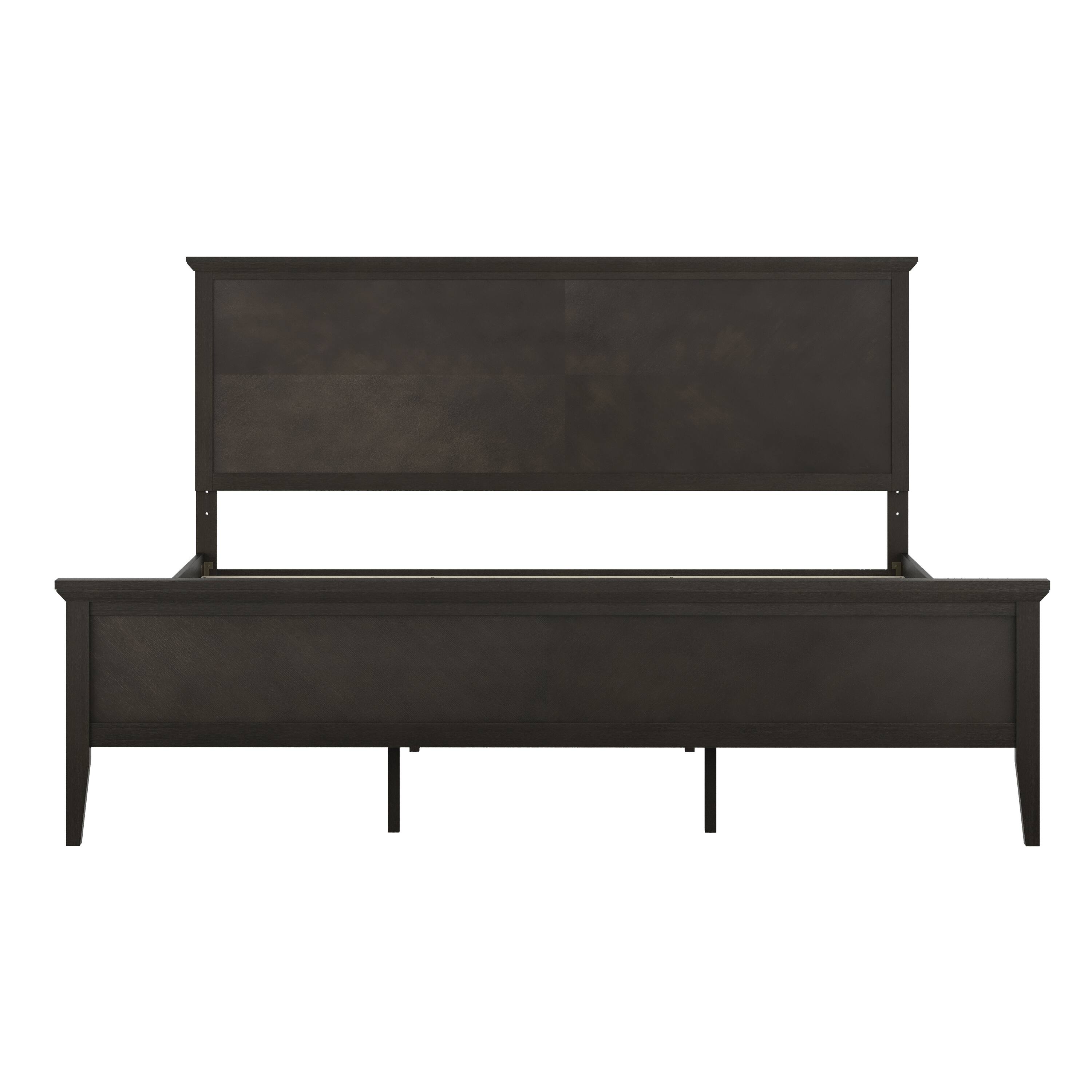 Angle. Flash Furniture - Fiona Dark Gray King Size Solid Wood Platform Bed Frame with Headboard, Footboard, and Slatted Bottom - Gray.