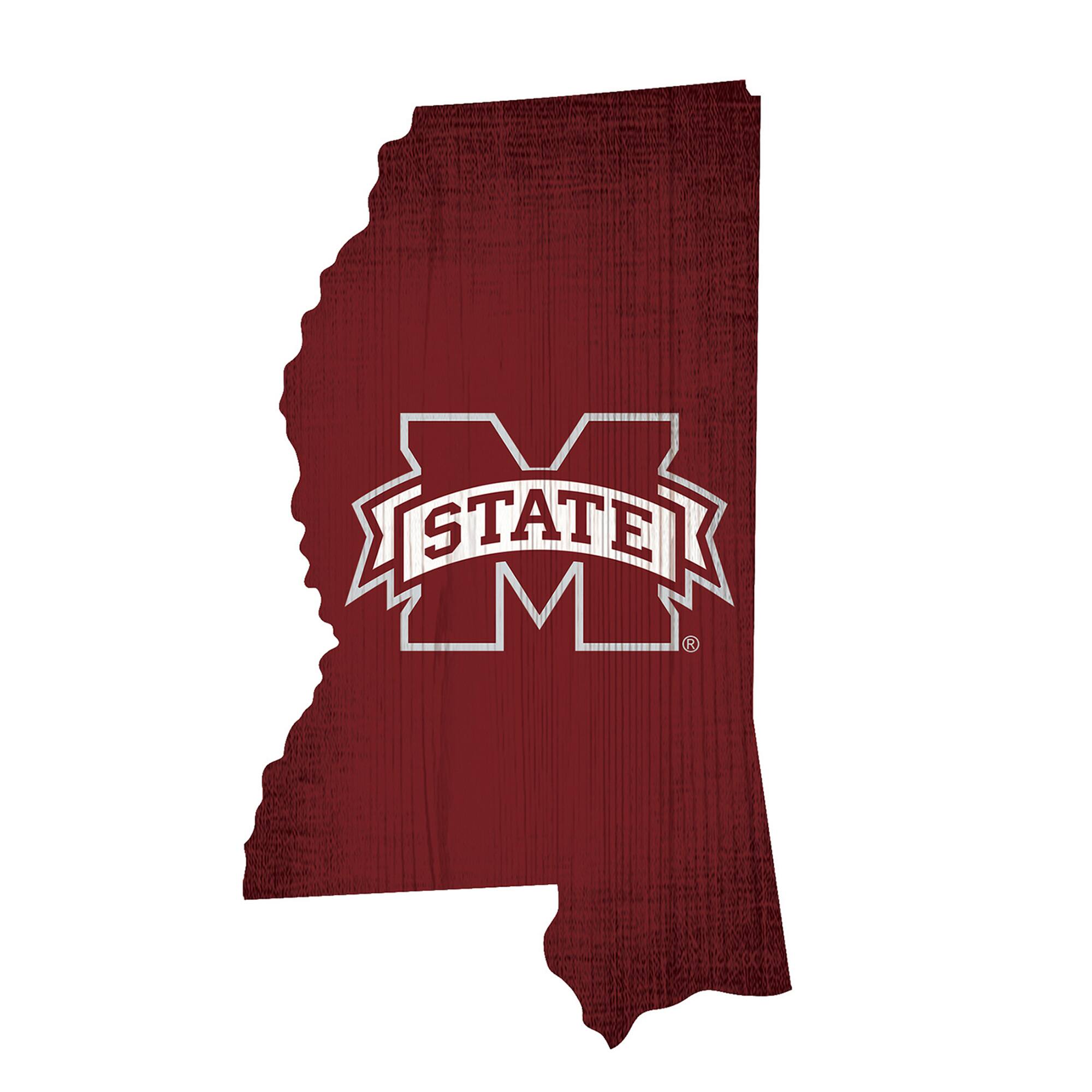 Fan Creations - Mississippi State Bulldogs 12" Logo State Sign - Multicolor