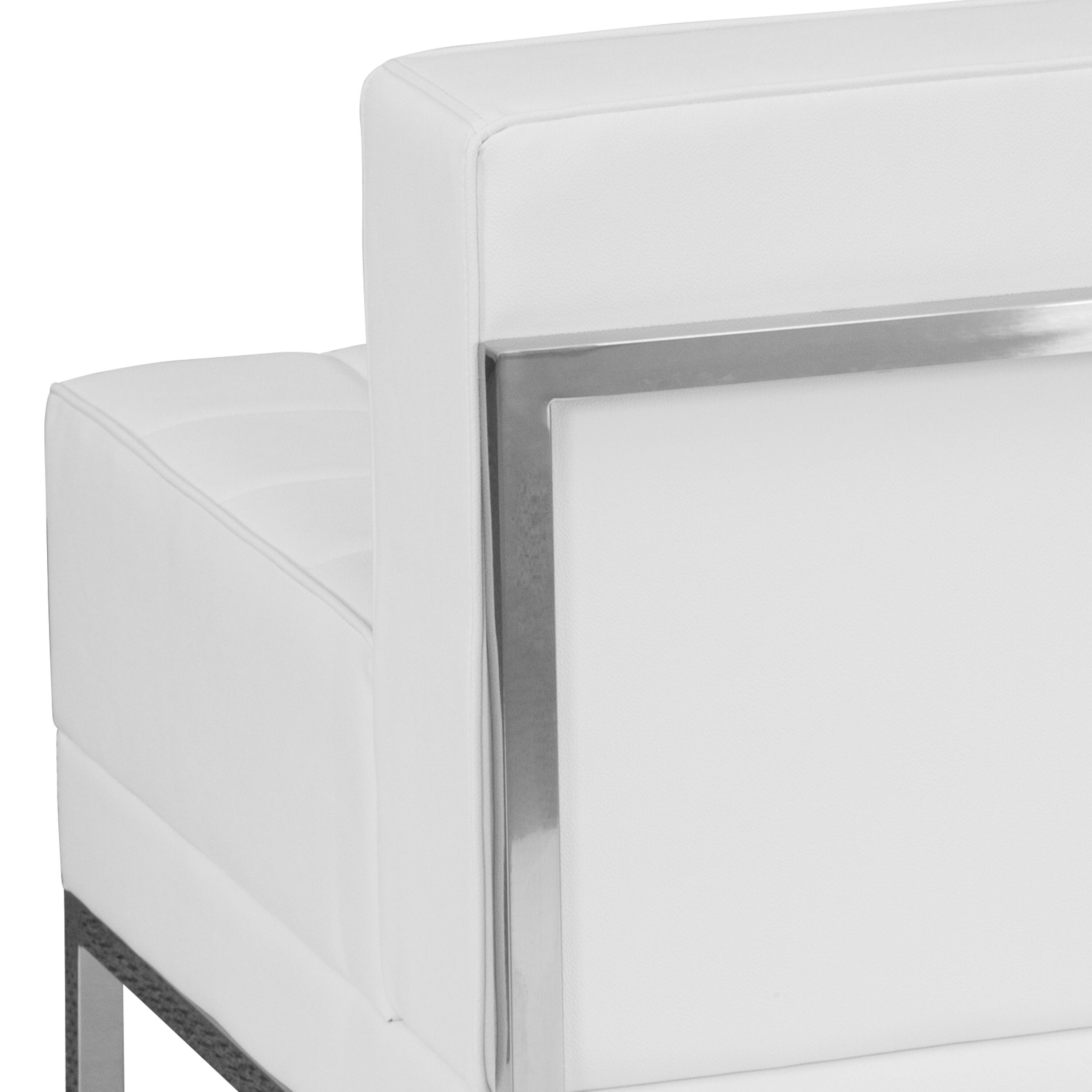 Alt View 7. Emma + Oliver - Contemporary LeatherSoftSoft Reception Modular Middle Chair - Melrose White.