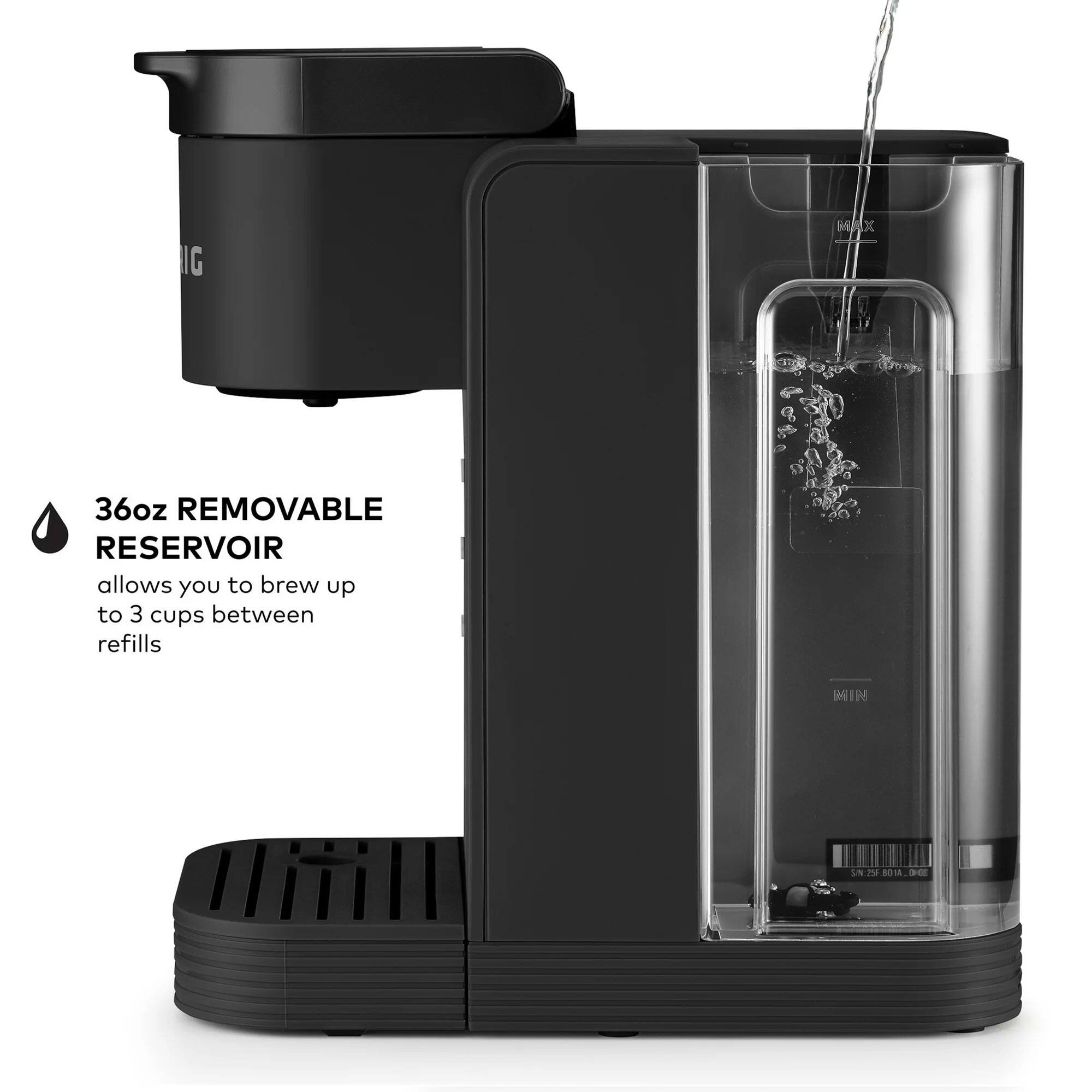 TIG MAX b 36oz REMOVABLE RESERVOIR allows you to brew up to 3 cups between refills M P in 1 8018 RO18 D