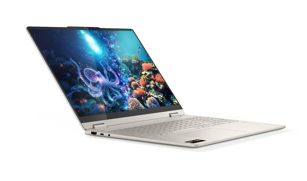 Alt View 1. Lenovo - Lenovo Yoga 2-in-1 Laptop 16.0 WUXGA Display (AMD Ryzen AI 7 350, 16GB LPDDR5X, 1TB SSD, Win 11 Home) - Seashell.