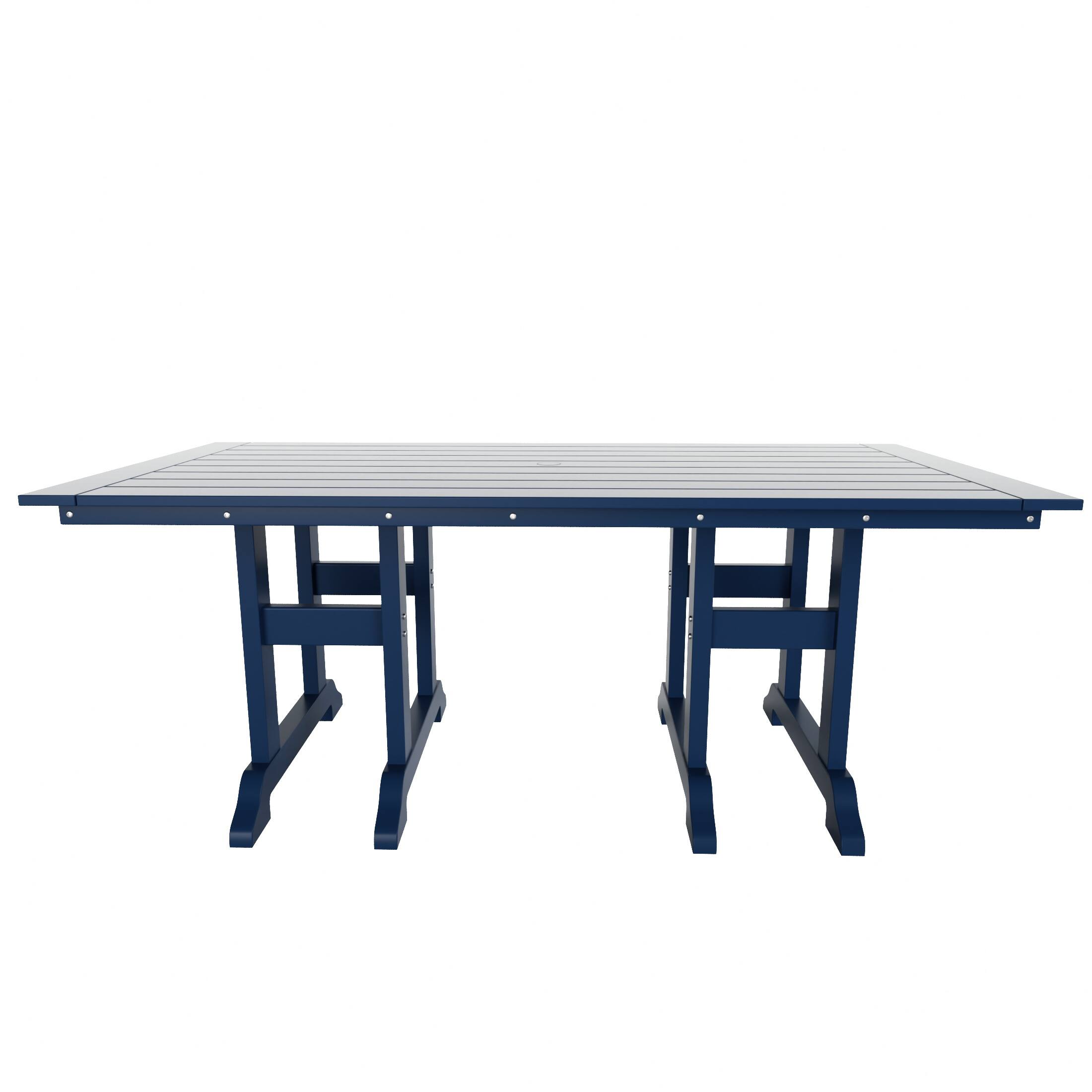 Left. WestinTrends - WestinTrends Malibu 71" Outdoor Patio Dining Table - Navy Blue.