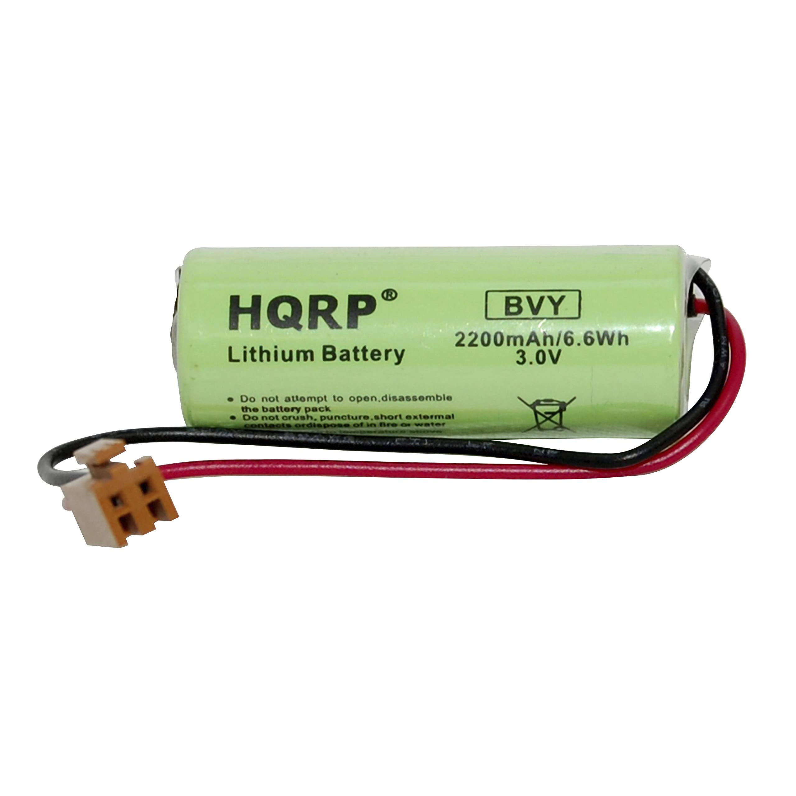 HQRP BVY 2200mAh/6.6Wh Lithium Battery 3.0V

Do not attempt to open or disassemble the battery pack.
Do not crush, puncture, short external contacts or dispose of in fire or water.