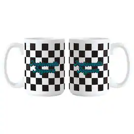 Logo Brands - 2-Pack 15oz. Checkered Wordmark Mug Set - Multicolor