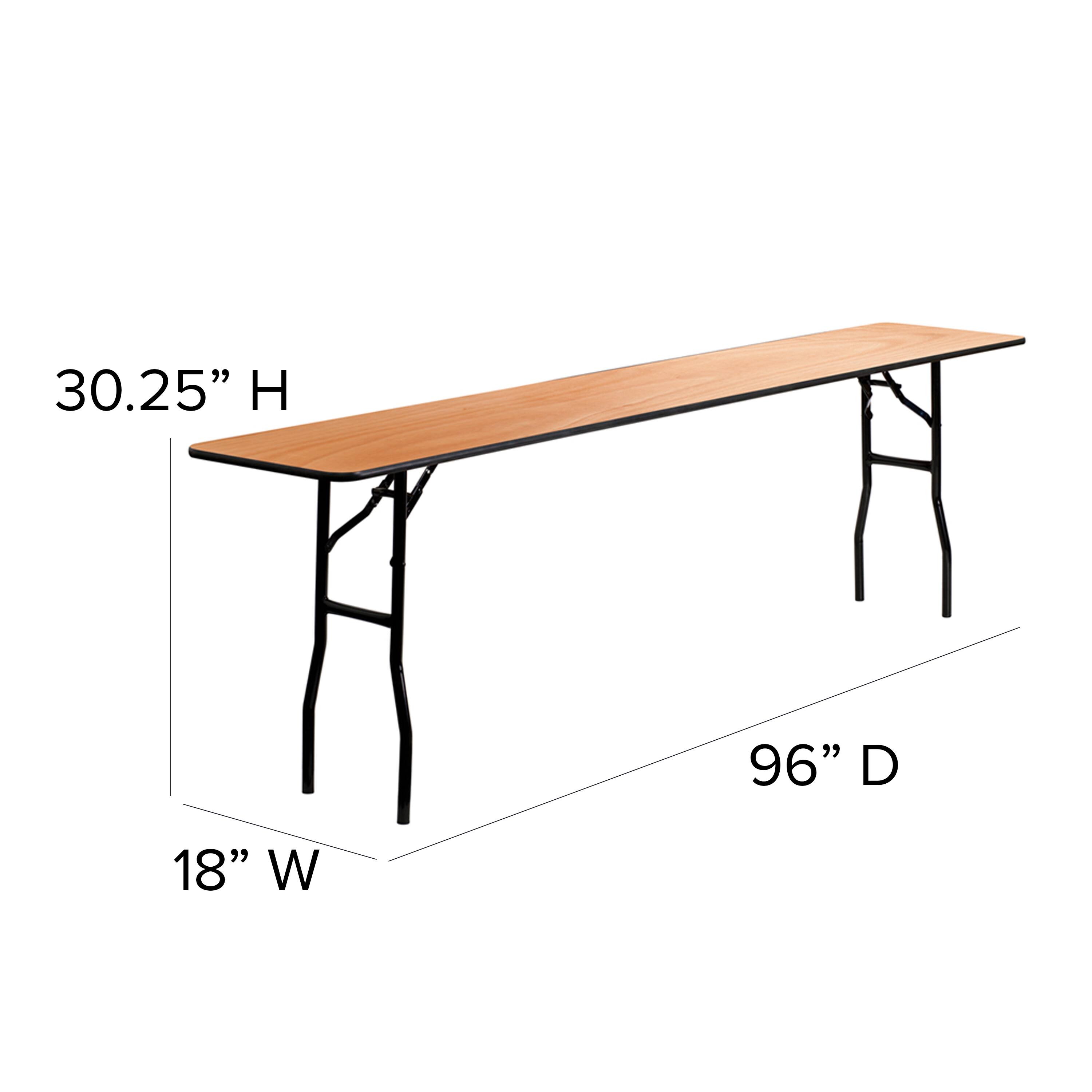 Alt View 15. Alamont Home - 8-Foot Rectangular Wood Folding Training / Seminar Table with Smooth Clear Coated Finished Top - Natural.