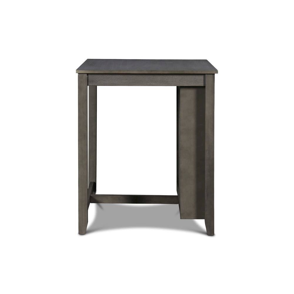Alt View 9. FurniFact - Gray Small Dining Table for 2 – Compact Solid Wood Table and Chairs Set - Gray.