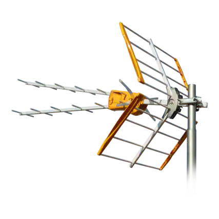 Front. Televes - V Zenit UHF Antenna (149221) - Orange & Silver.