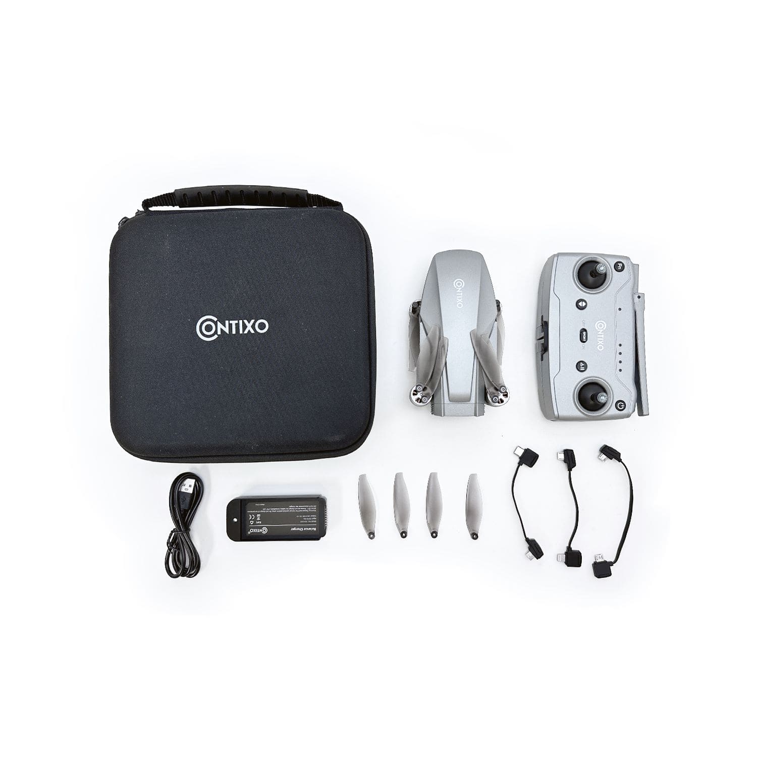 Alt View 24. Contixo - F36 Gimbal Drone with Remote Controller - Silver.