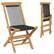 Front. Costway - 2 PCS Patio Folding Chairs with Woven Rope Seat & Back Indonesia Teak Wood for Porch - Natural + Black.