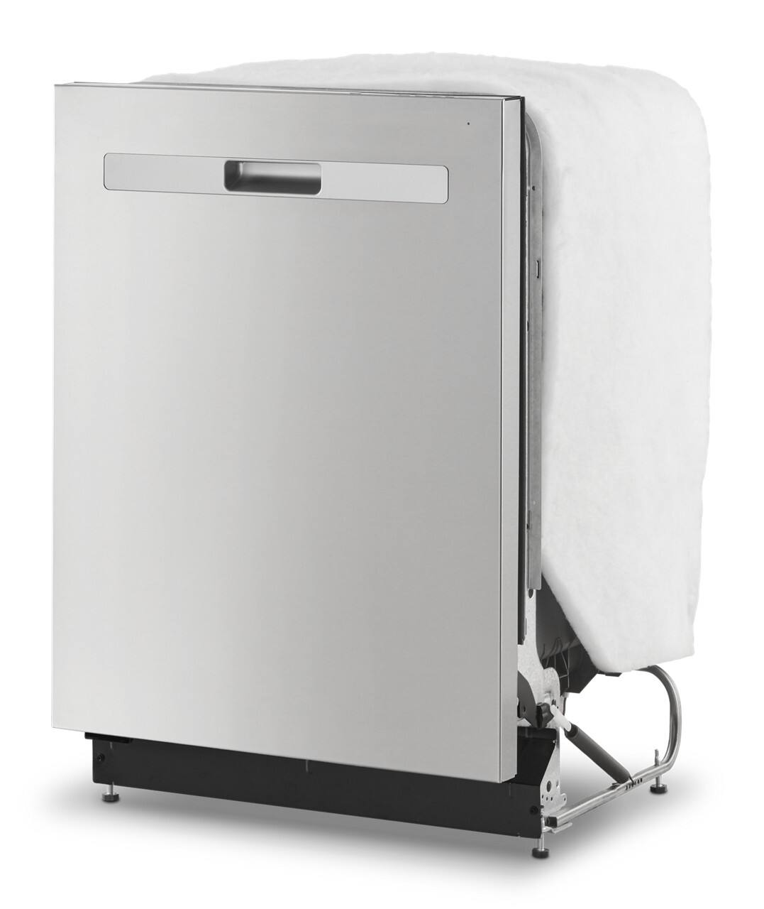 Left. Whirlpool - 24 - Top Control Built-In Hybrid with Stainless Steel Tub Dishwasher with 3rd Rack, Fan Dry,  51 dBA - Fingerprint Resistant Stainless Steel.