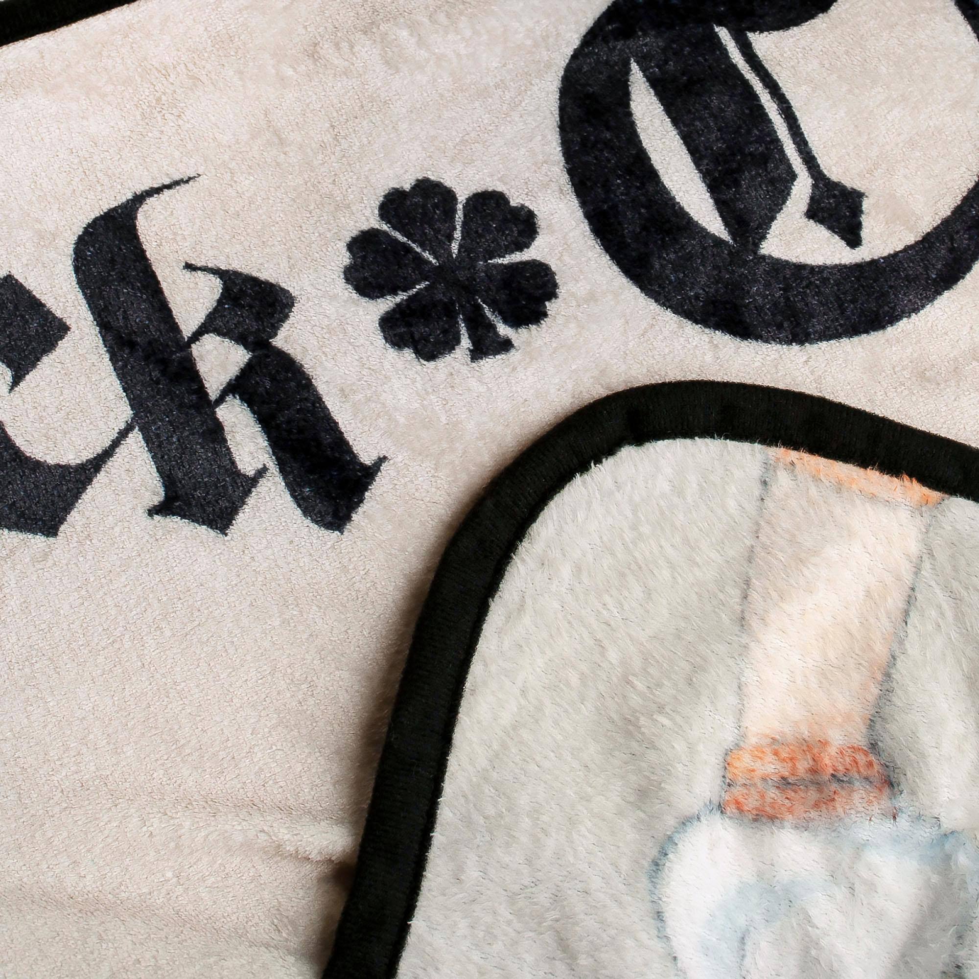 Alt View 10. Just Funky - Black Clover Fleece Throw Blanket | 45 x 60 Inches - Grey.