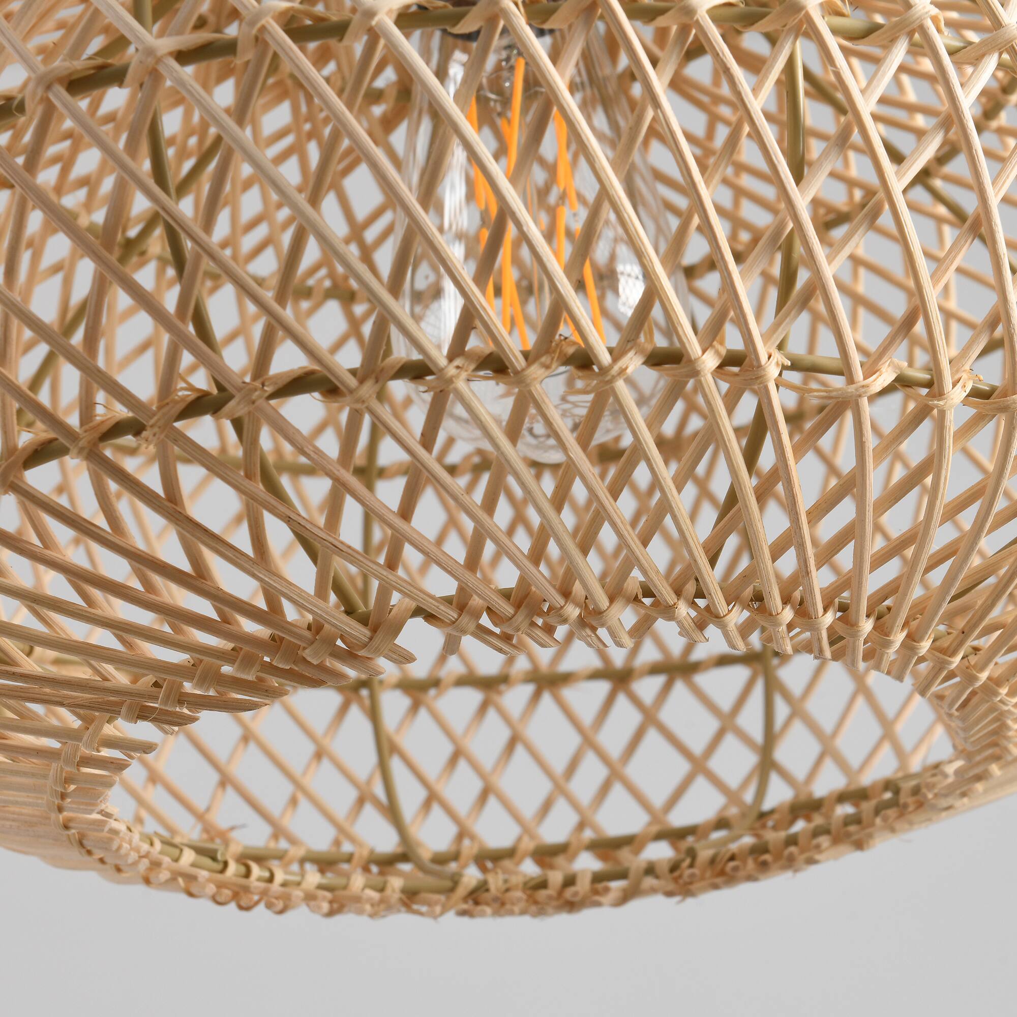 Alt View 9. Parrot Uncle - 1-Light Boho Brown Rattan Hand-Woven Cloche Hanging Basket Pendant Light - Brown.