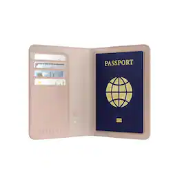 Satechi - FindAll Passport Holder with Find My - 4 Card Holder, Wireless Charging, RFID Protection, Vegan Leather Travel Essential - Desert Rose