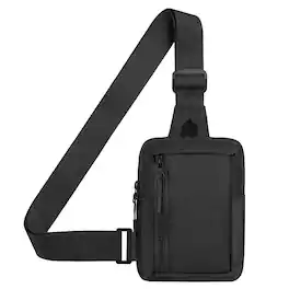 Unique Bargains - Mini Sling Bag 7.5 Inch Small Anti Theft Crossbody Sling Backpack Nylon Chest Bag Fanny Pack for Travel Running - Black