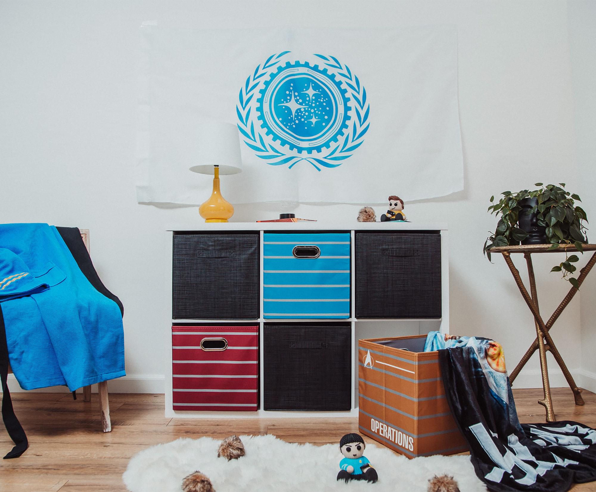 Alt View 5. Ukonic - Star Trek: The Next Generation 13-Inch Storage Bin Cube Organizers | Set of 3 - Red.