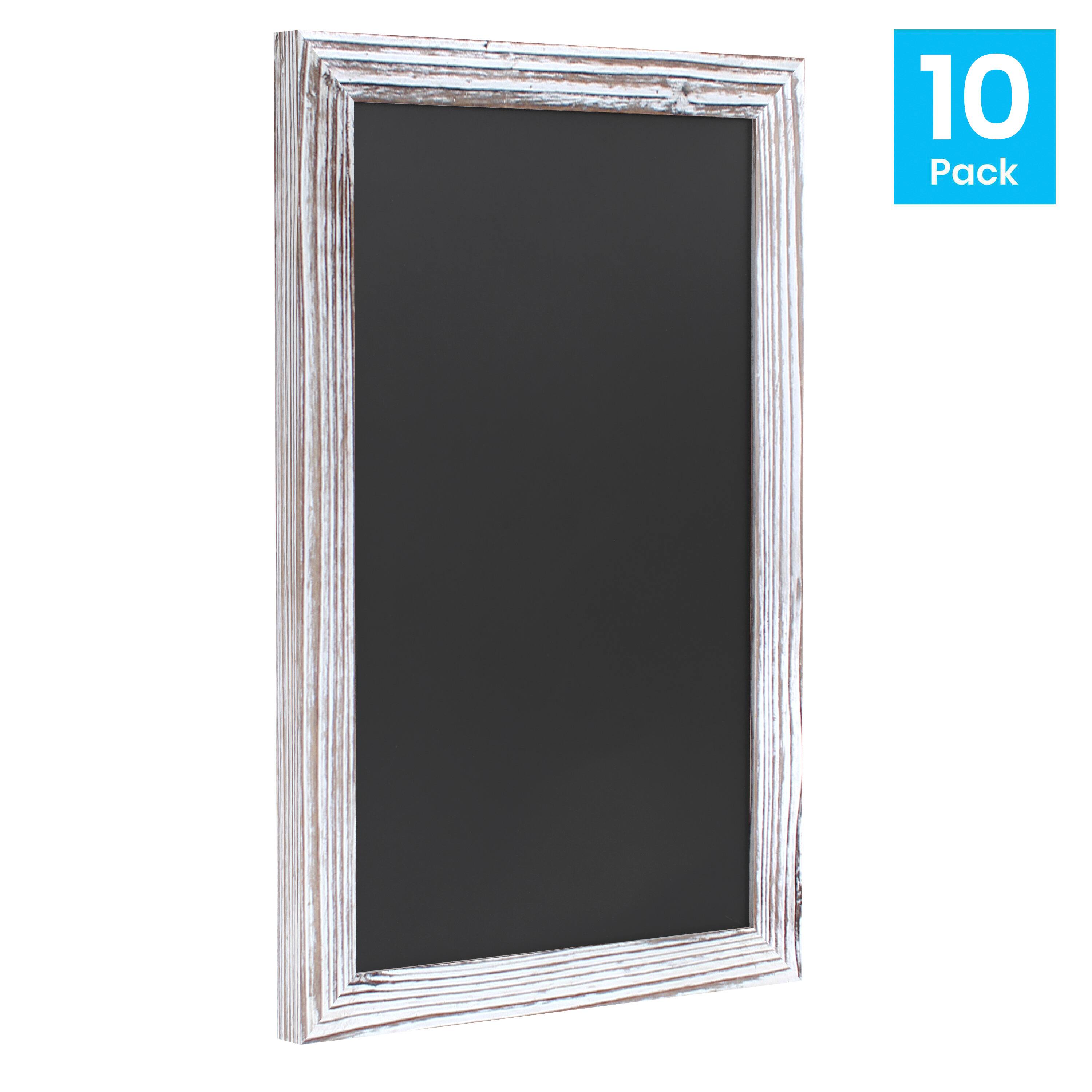 Alt View 1. Emma + Oliver - Burke Framed Decorative Wall Hanging Chalkboard with Magnetic Surface for Weddings, Parties, Showers and More - White Wash.