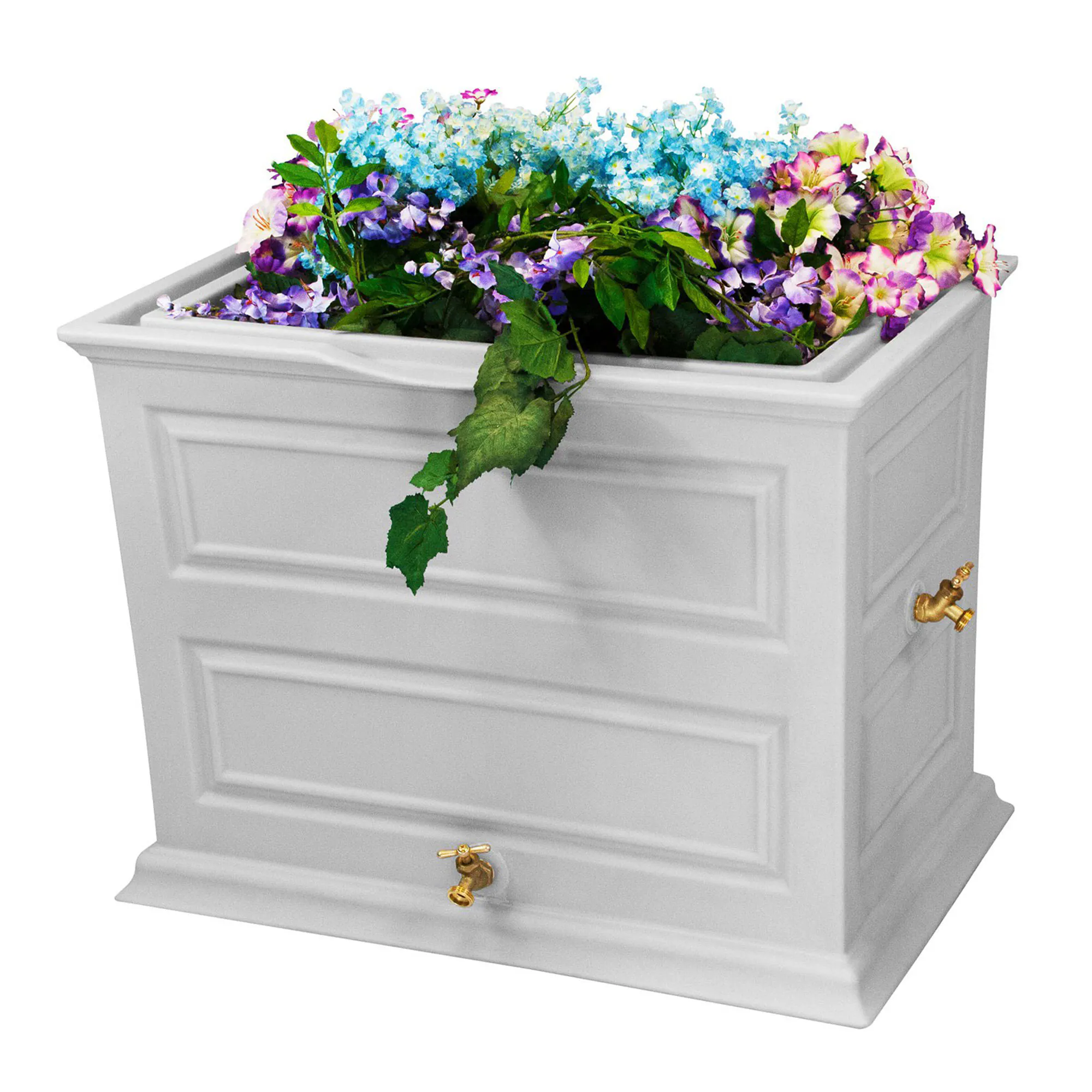 Alt View 1. Good Ideas - Good Ideas Savannah 42 Gal Flatback Colonial Style Rain Barrel Planter (3 Pack).