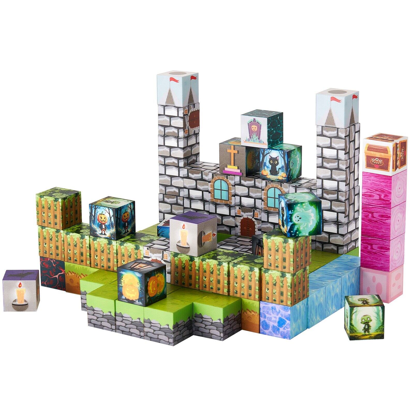 Alt View 9. Glintex - Magnetic Blocks 100PCS Zombie Set, STEM Montessori Building Cubes for Creative Stacking Play.