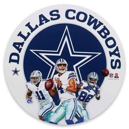 Open Road Brands - Dallas Cowboys Team Stars 11" Round Metal Sign - Multicolor