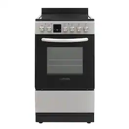 Equator - 20" Electric Cooking Range with 4 Ceramic Burners, Convection Oven, Air Fryer, Bake, Grill + Drawer (220V) - Stainless Steel