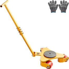 VEVOR - Machinery Skate Dolly, 6614 LBS/3T Industrial Machinery Mover with Handle, Carbon Steel Machinery Moving Skate - Yellow