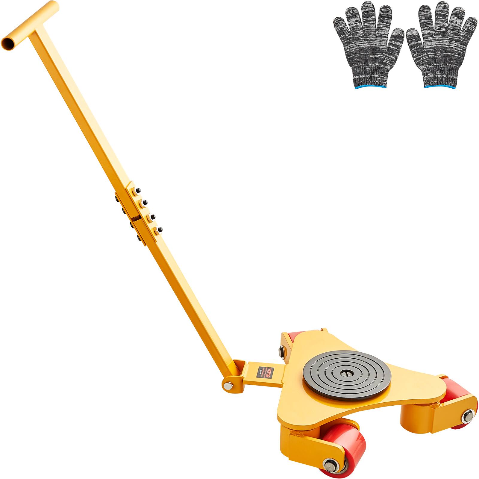 Front. VEVOR - Machinery Skate Dolly, 6614 LBS/3T Industrial Machinery Mover with Handle, Carbon Steel Machinery Moving Skate - Yellow.