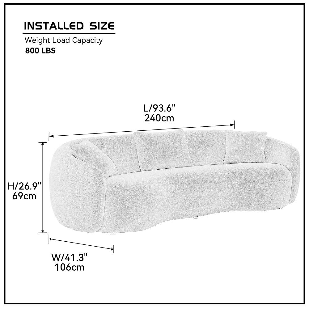 INSTALLED SIZE  
Weight Load Capacity: 800 LBS  
L/93.6" 240cm  
H/26.9" 69cm  
W/41.3" 106cm
