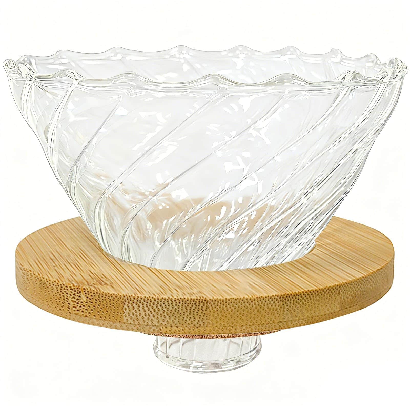 Fabibe - Glass Coffee Dripper/filter - Cone Pour Over Dripper With Stand & Handle 1-4 Cups Drip Maker Funnel Accessories For H - Clear-No Handle-B